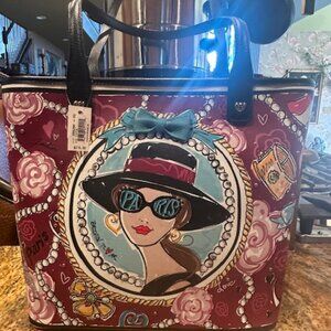 NWT Brighton Fashionista Paris Love Tote Vinyl w/Leather Trim